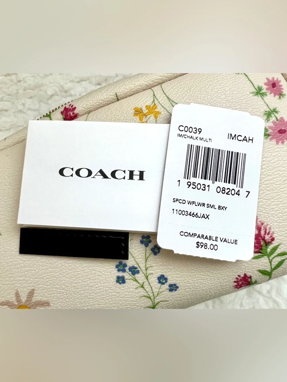 Authentic Small Boxy Cosmetic Case With Spaced Wildflower Print • C0039 • NWT - Picture 8 of 8